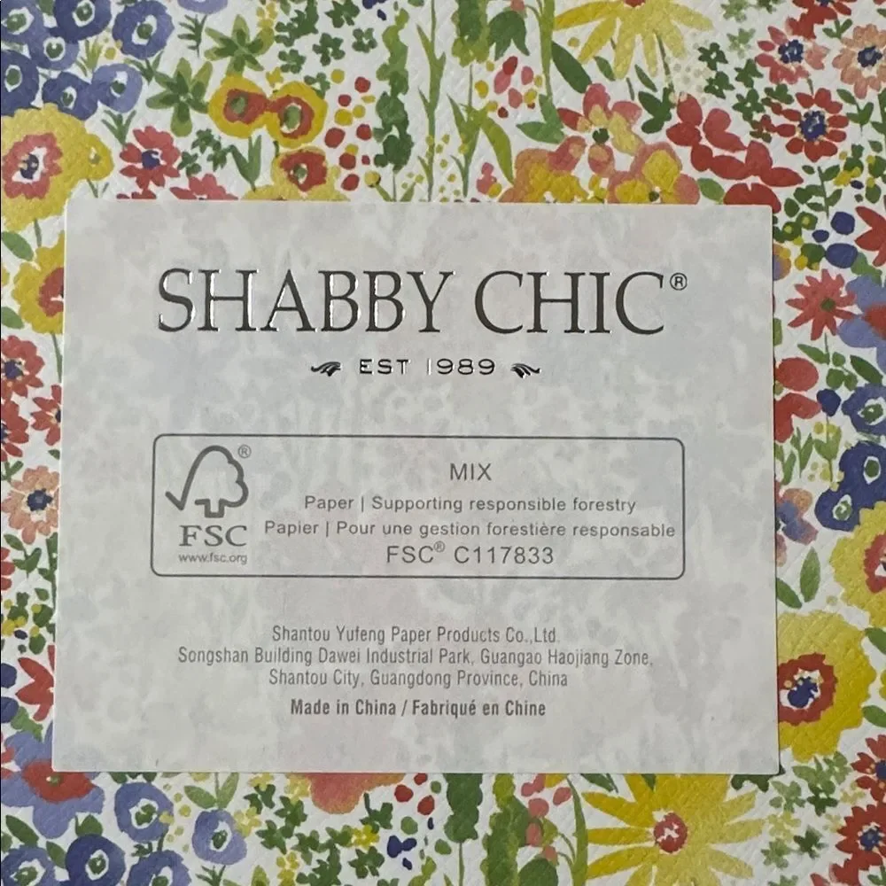SHABBY CHIC One Floral Lavender Top White Bow Square Nesting Gift Box